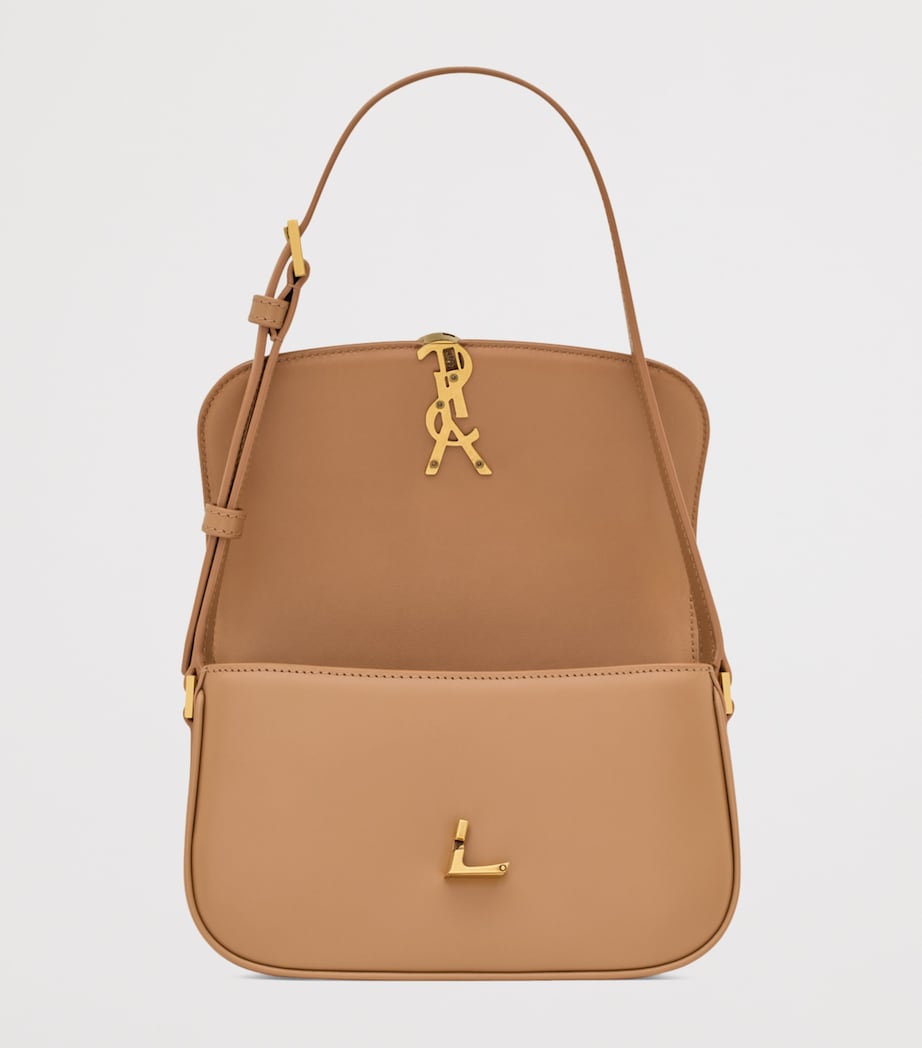 Beige Mini Leather Solferino Satchel