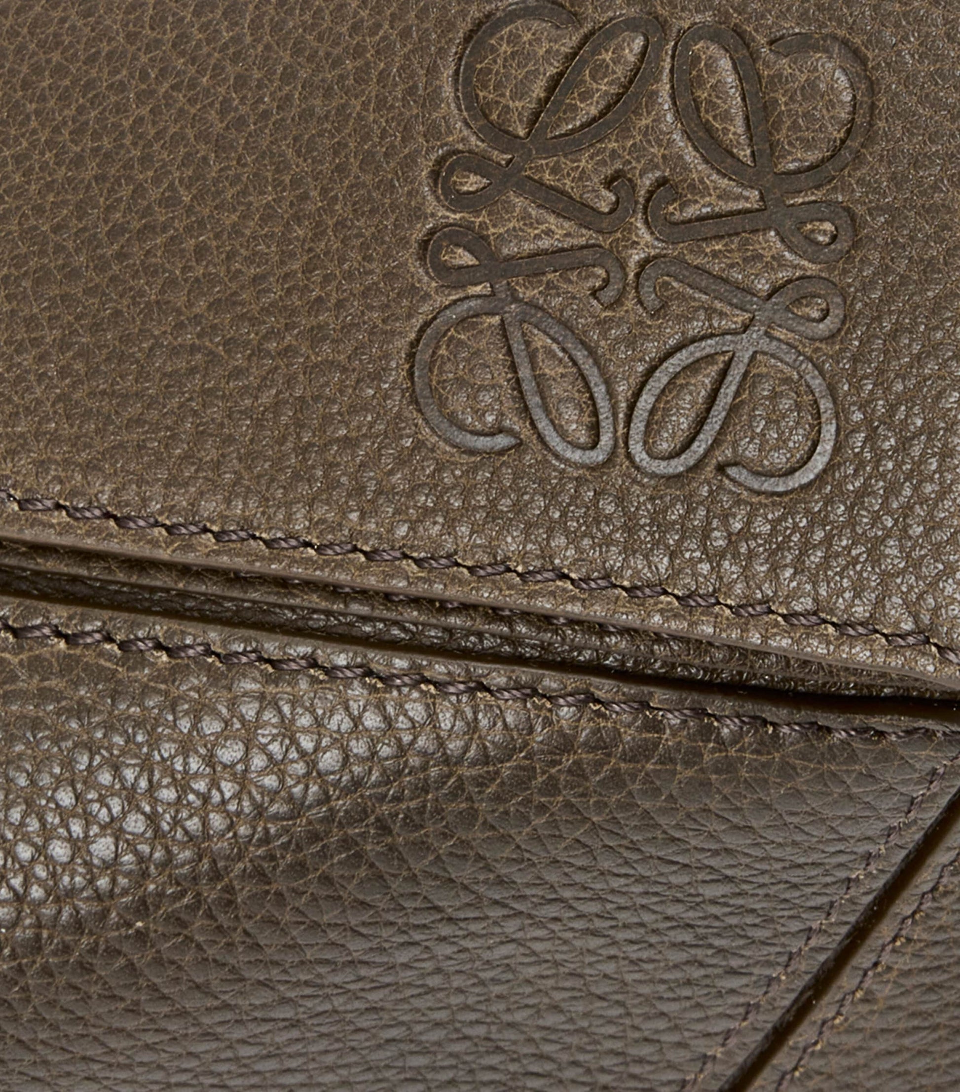 Grey Large Leather Puzzle Edge Top-Handle Bag