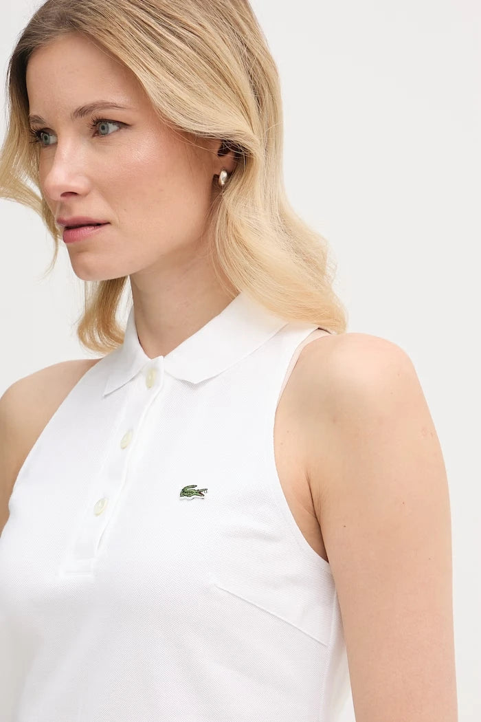 Lacoste pamuk ve elastanlı yazlık elbise