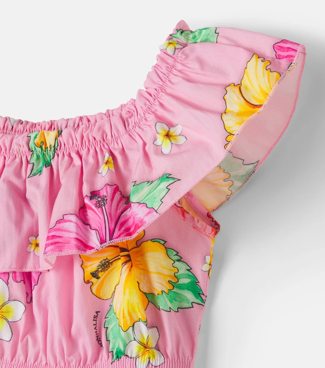Monnalisa - Floral ruffled cotton top