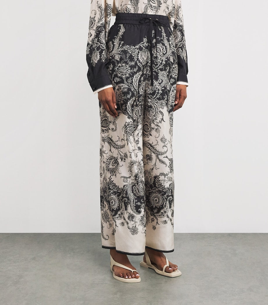 Silk Rhiannon Wide-Leg Trousers