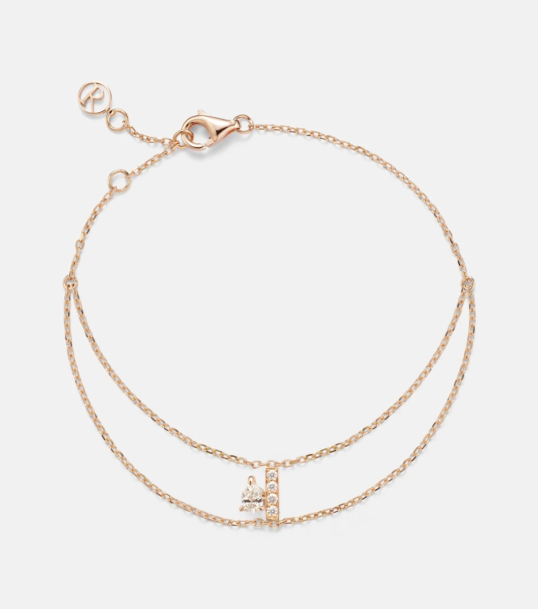 Repossi - Letters 18kt rose gold bracelet with diamonds