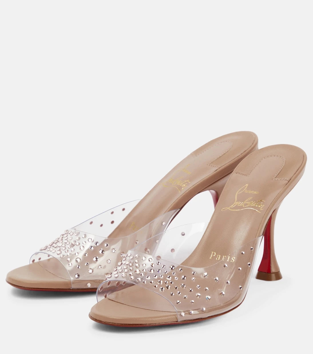 Christian Louboutin - حذاء ميول Nudes Degramule مزين بالترتر