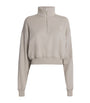 ÉTERNE Beige French Terry Cropped Sweatshirt