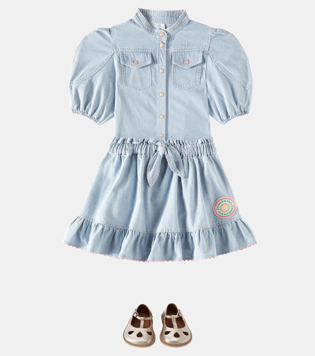 Zimmermann Kids - Wylie Utility striped denim top