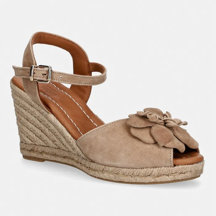 Billi Bi nubuklu kesik platformalı kadın espadril ayakkabı