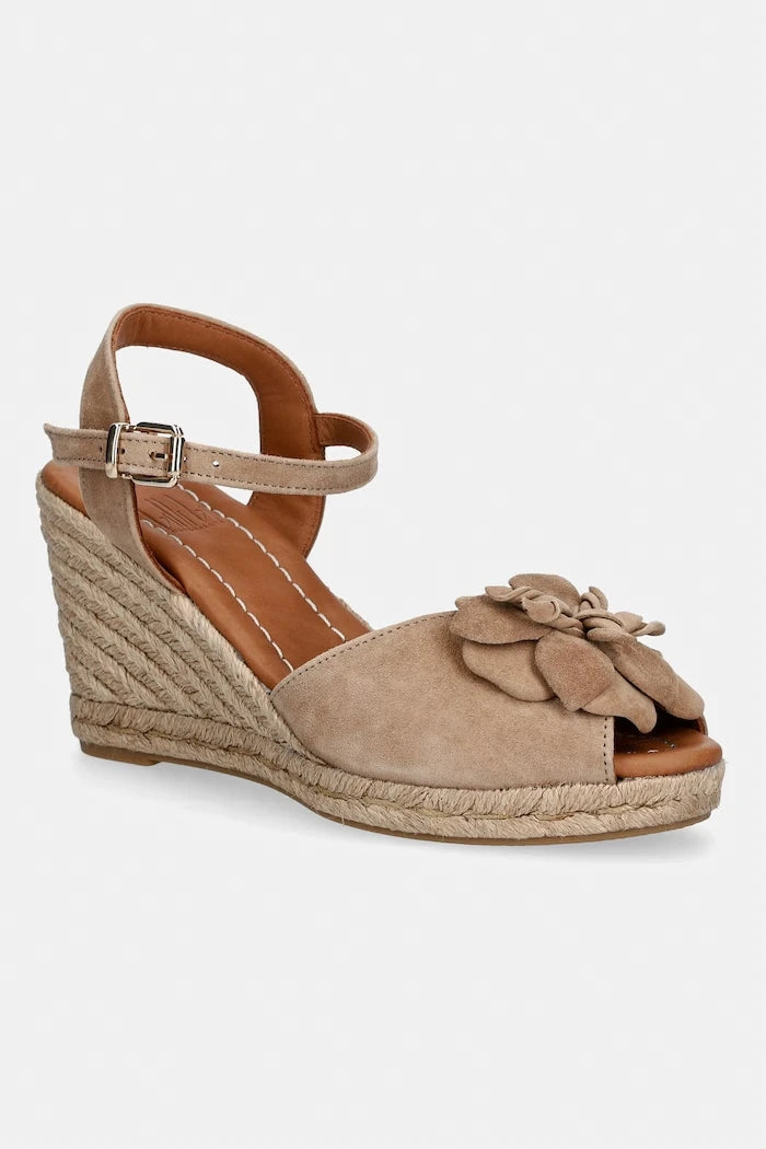 Billi Bi nubuklu kesik platformalı kadın espadril ayakkabı