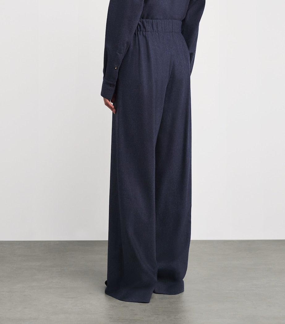 Wool-Cashmere Astor Wide-Leg Trousers