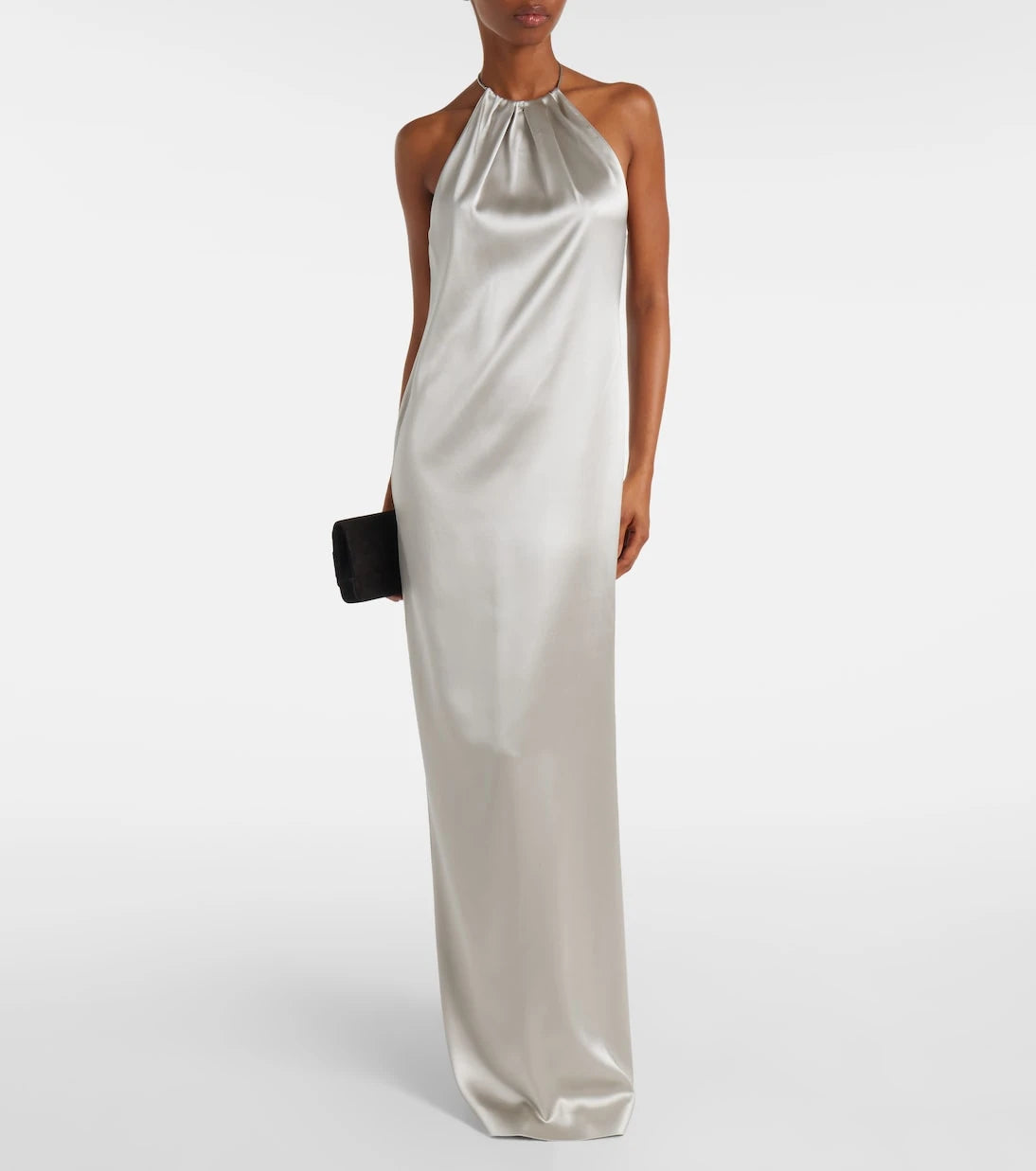 Ralph Lauren Collection - فستان Corra من الساتان بياقة رسن