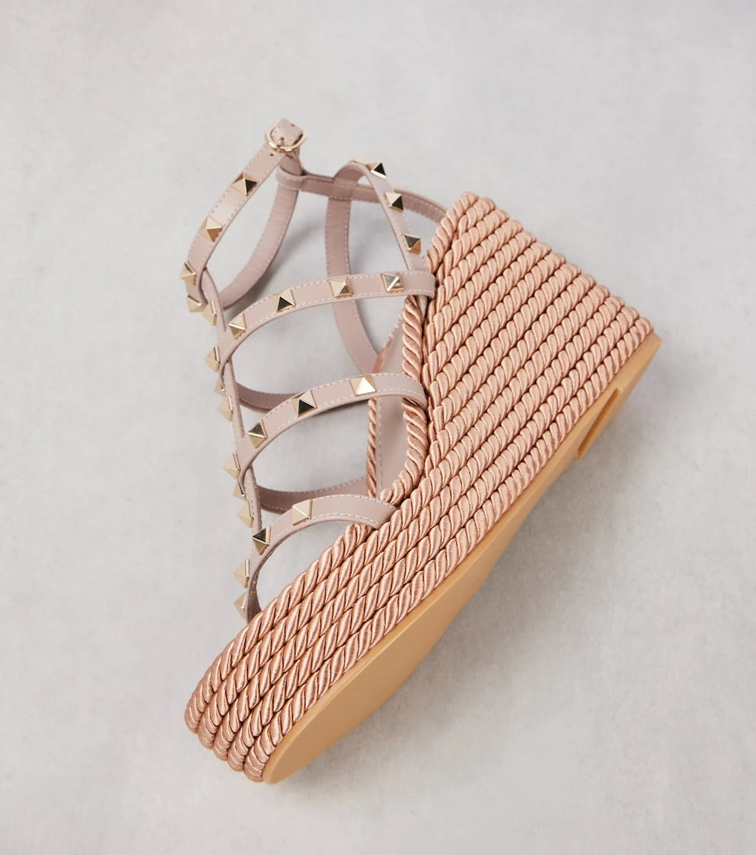 Valentino Garavani - Rockstud leather wedge esapdrilles