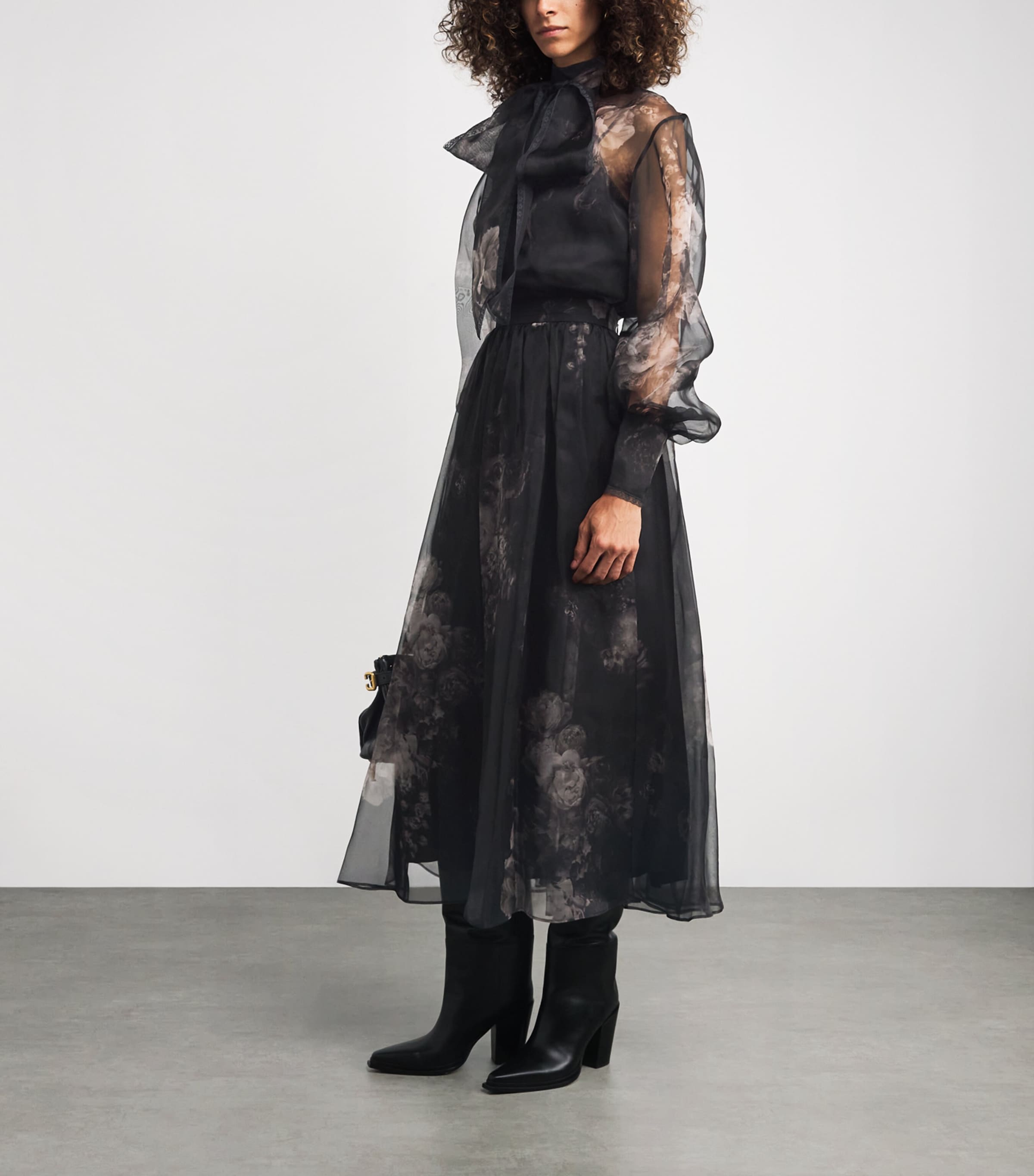 Zimmermann Black Silk Hypnotic Pussybow Blouse