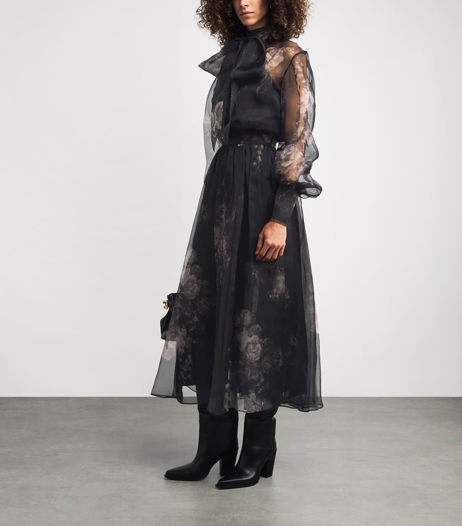 Zimmermann Black Silk Hypnotic Pussybow Blouse