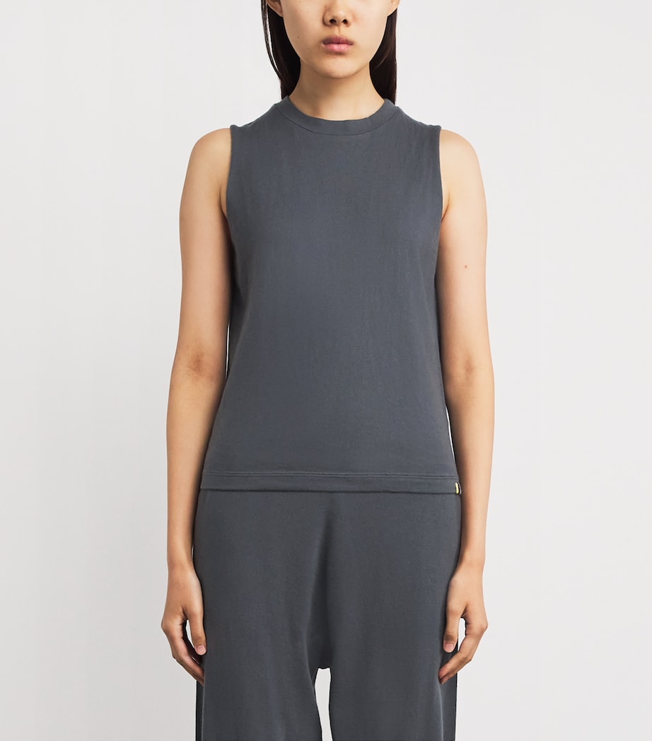 Extreme Cashmere Grey Cotton-Cashmere No.421 Player Sweater Vest