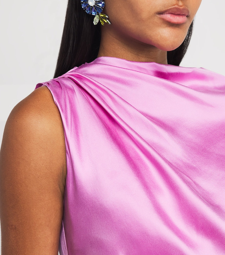 Silk Oma Maxi Dress LILAS/ZINNIA