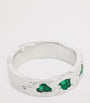 Sterling Silver and Emerald Scatter Ring