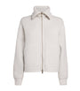 Agnona White Cashmere Bomber Jacket