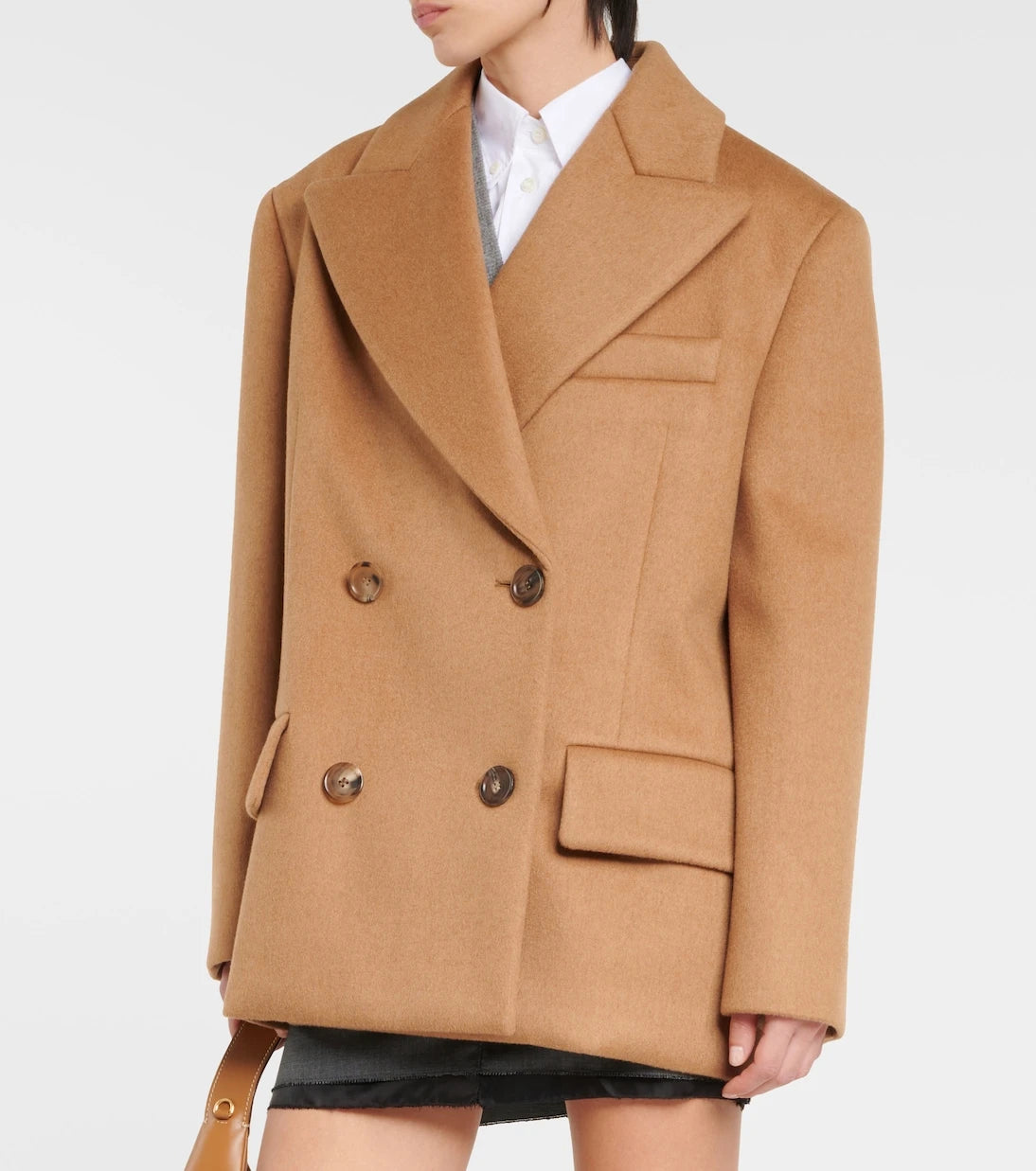Miu Miu - Double-breasted camel hair jacket