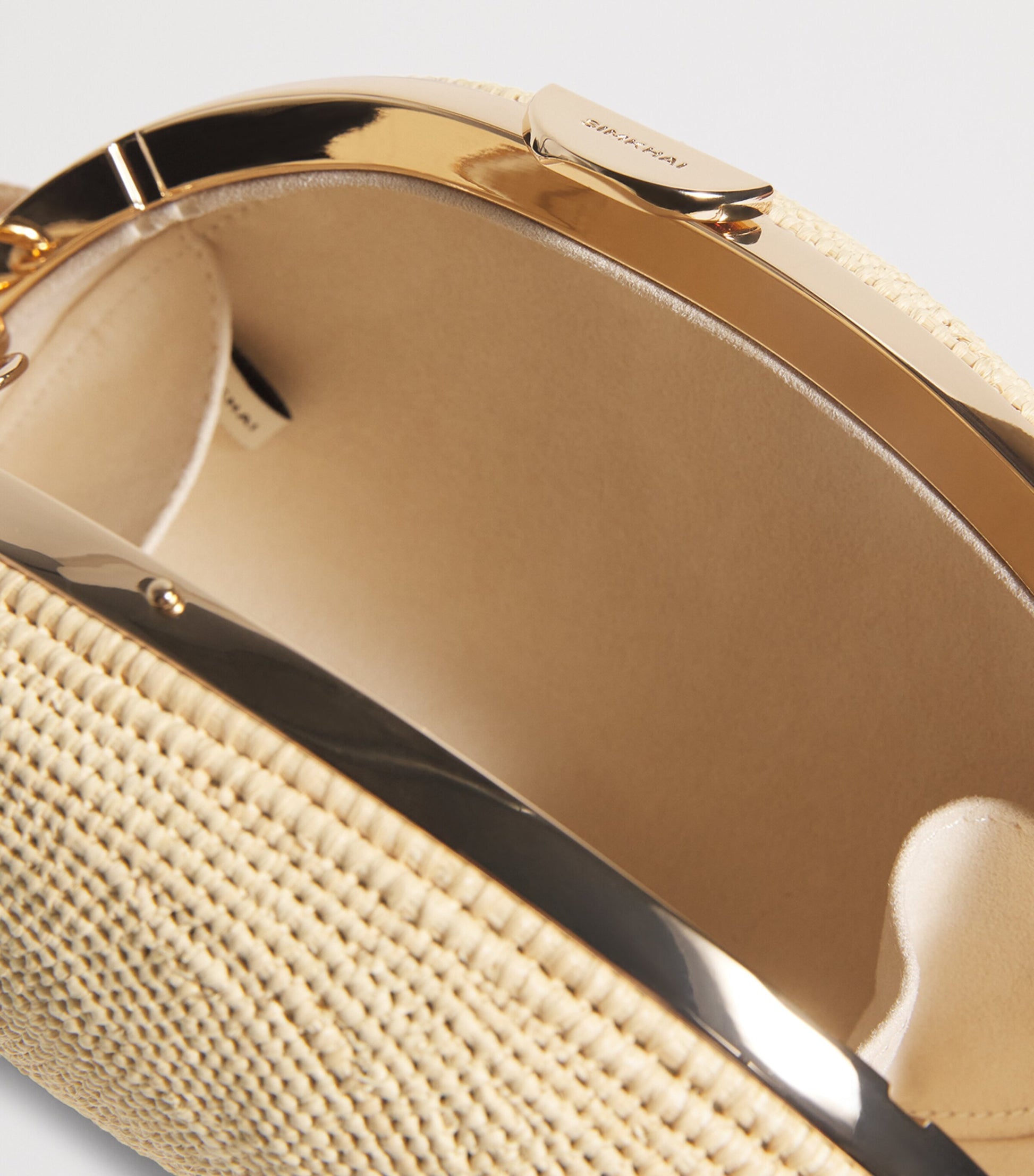 Raffia Bridget Oyster Shell Clutch Bag