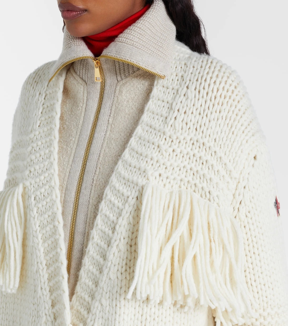 Moncler Grenoble - Fringed wool-blend cardigan