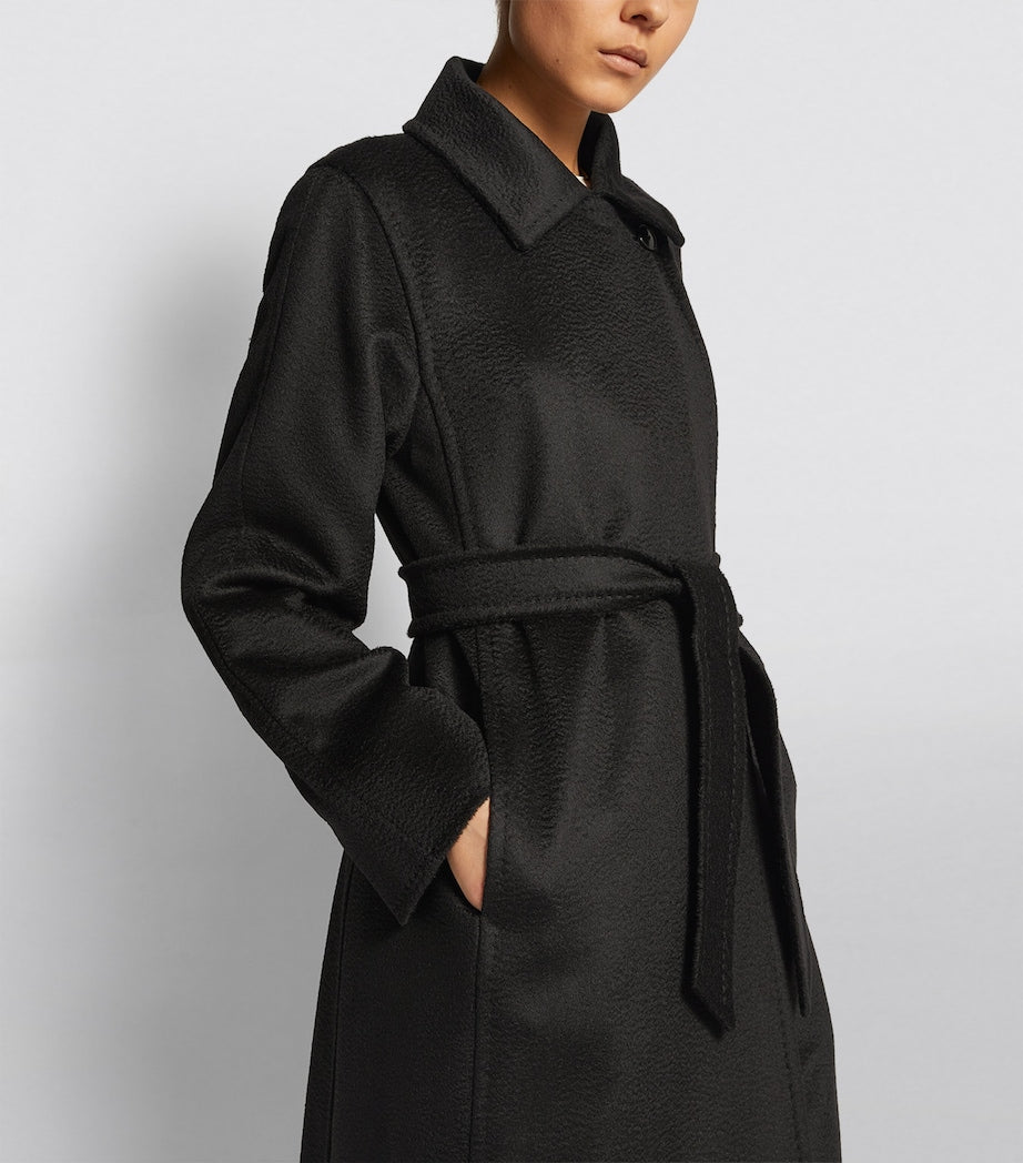 Max Mara Black Manuela Belted Coat