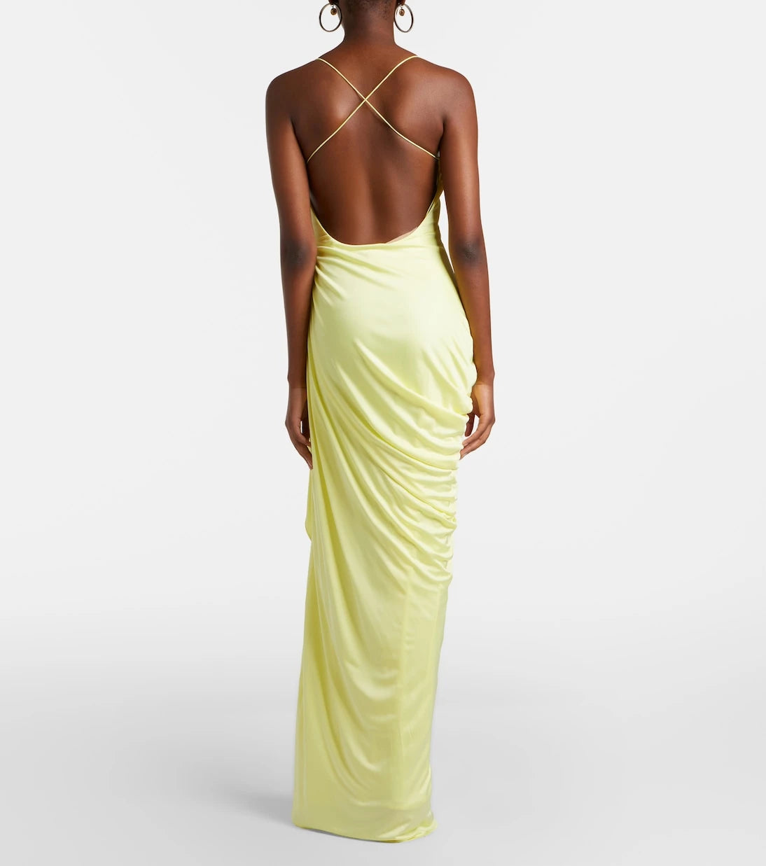 Versace - Medusa draped jersey gown