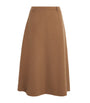 Max Mara Beige Virgin Wool Midi Skirt
