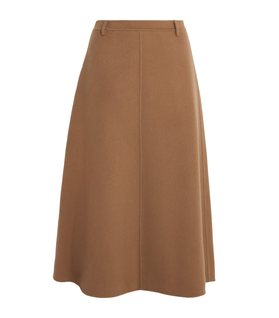 Max Mara Beige Virgin Wool Midi Skirt