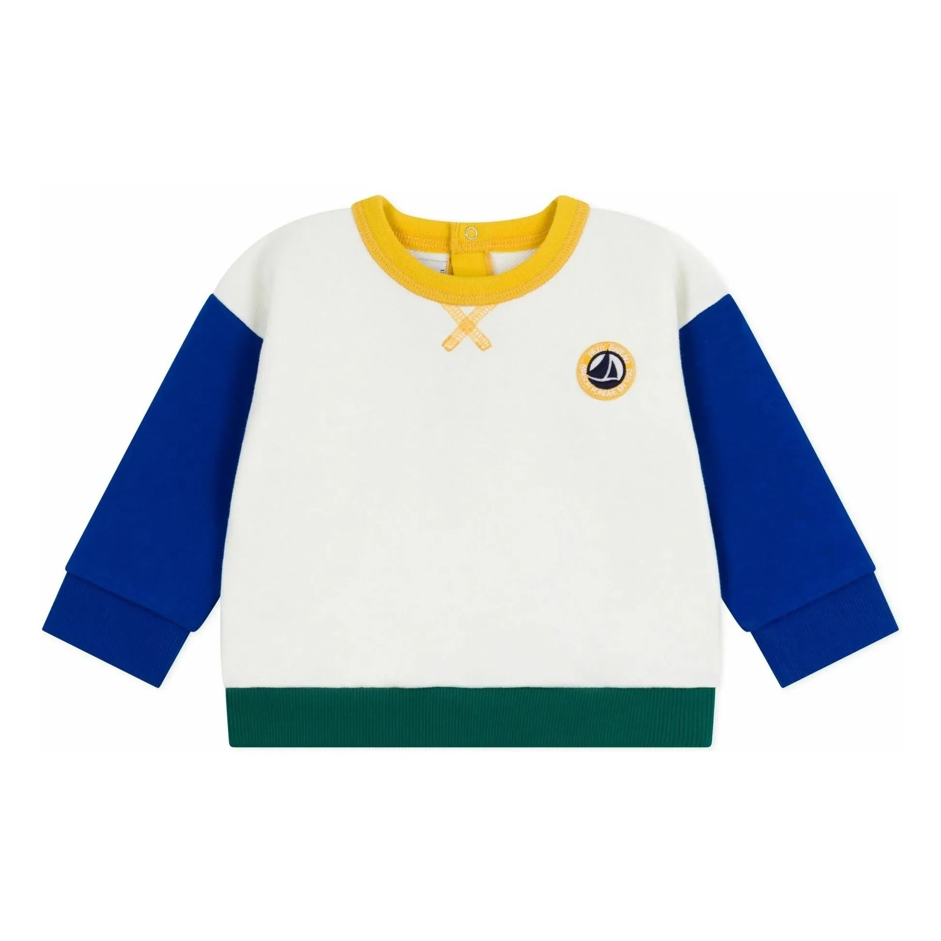 Petit Bateau - Colorblock sweatshirt | Ecru