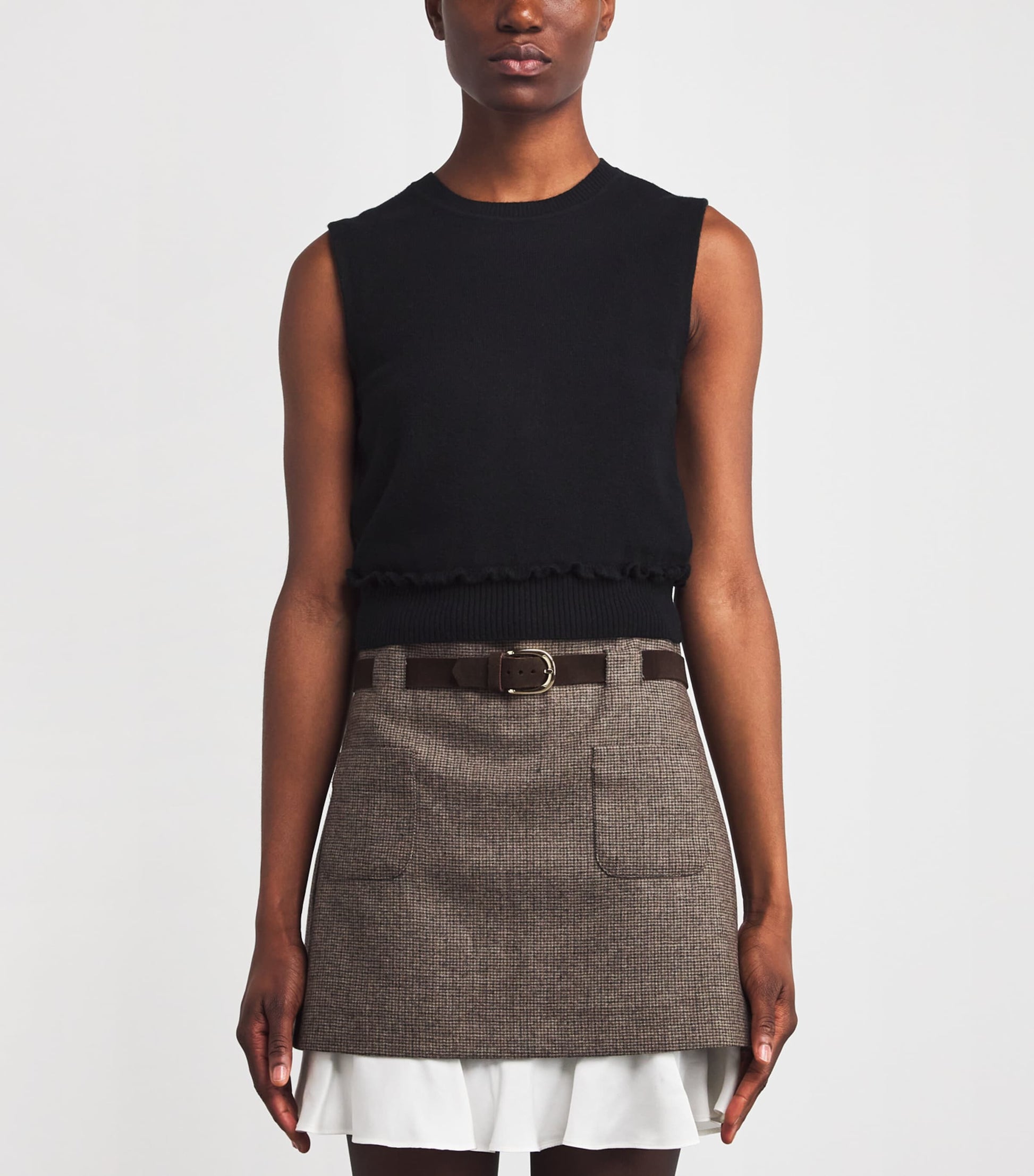 Sandro Paris Black Wool-Cashmere Sweater Vest