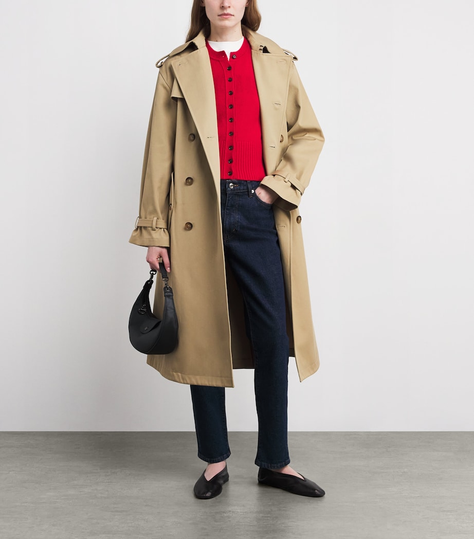 ME+EM Red Cashmere Slim-Fit Cardigan