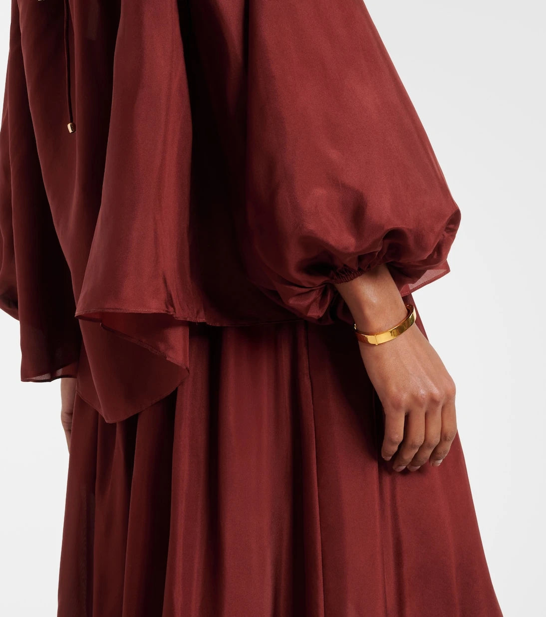Zimmermann - Aster asymmetric beaded silk habotai blouse