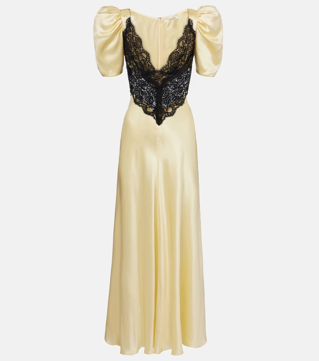 Rodarte - Lace-trimmed silk charmeuse gown