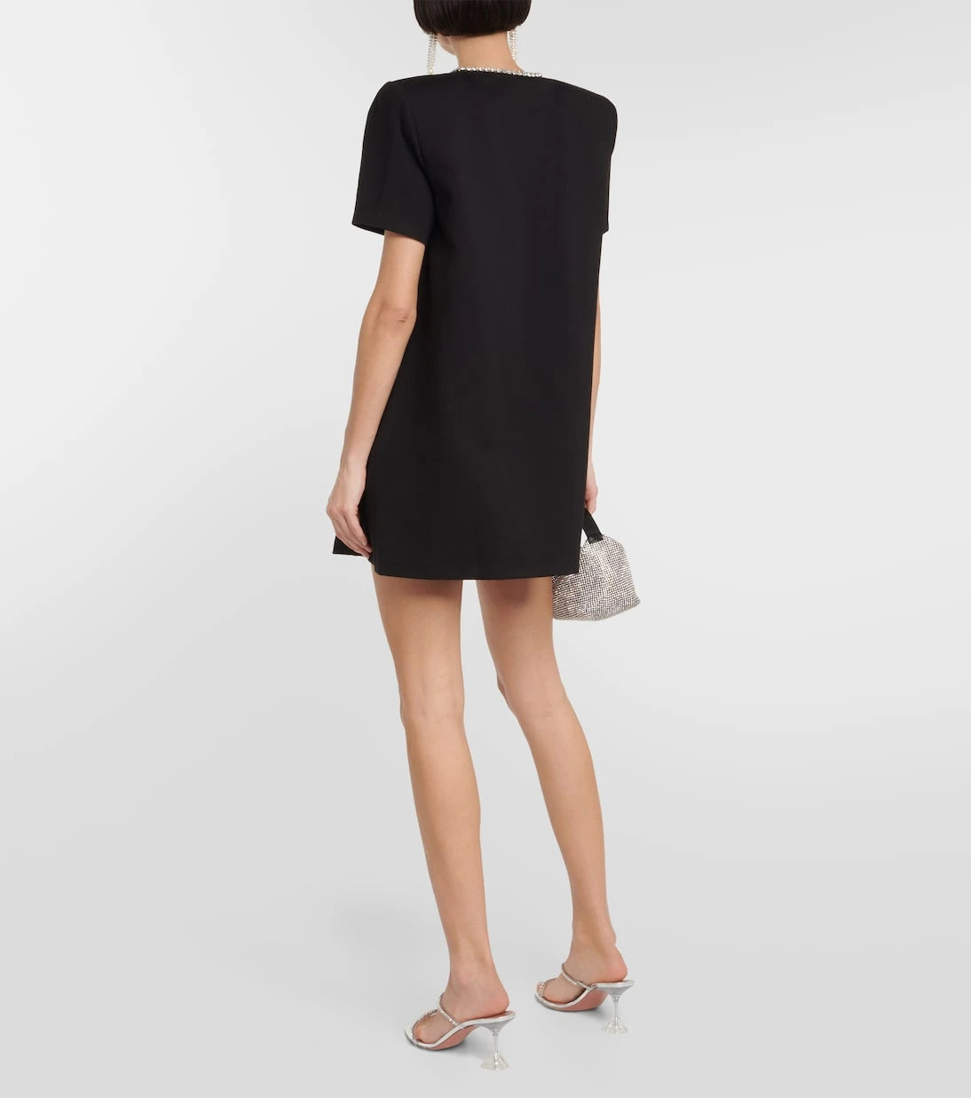 Area - Crystal bow jersey t-shirt dress