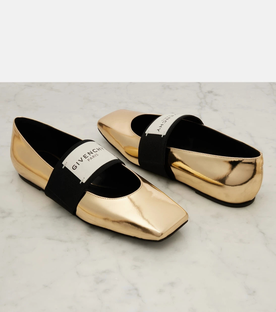 Givenchy - Sliced Square leather ballet flats