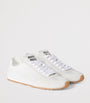 Miu Miu White Suede and Mesh Plume Sneakers