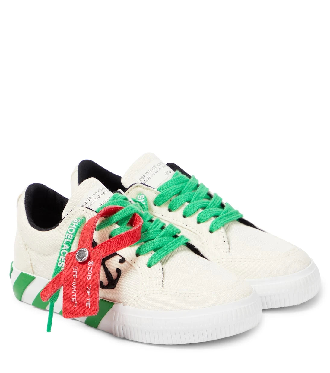 Off-White Kids - Low Vulcanized deri spor ayakkabı