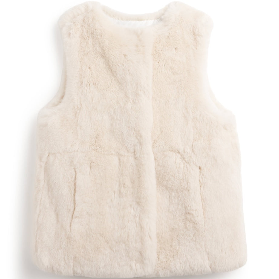 Yves Salomon Enfant Rabbit Fur Gilet (4-14 Years)
