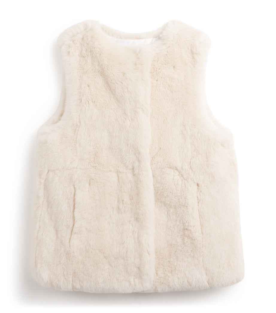Yves Salomon Enfant Rabbit Fur Gilet (4-14 Years)