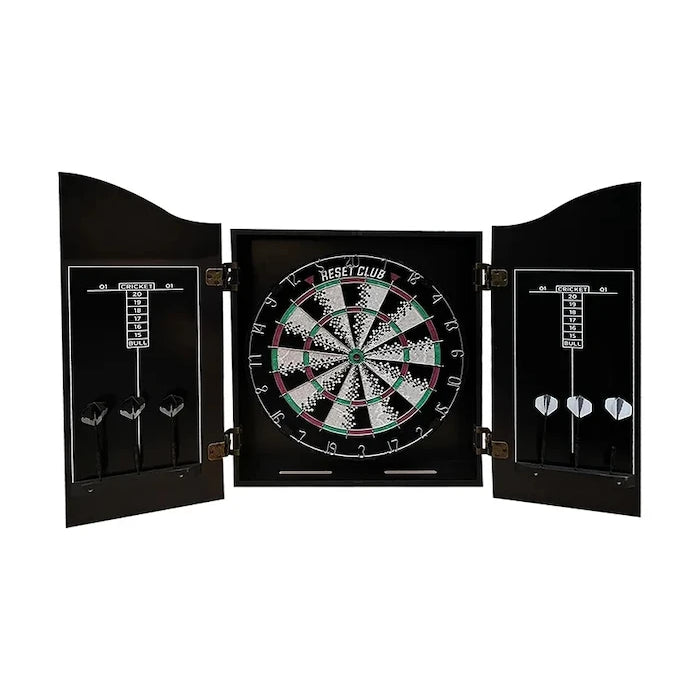 Reset Club Ahşap Dolaplı Dart Tablosu ve Okları 45 cm