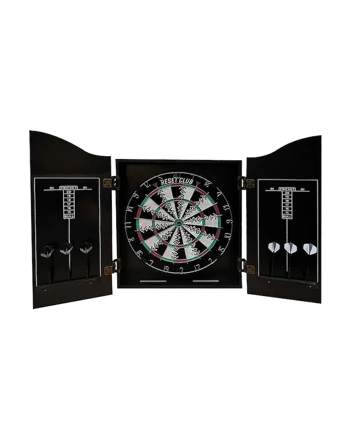Reset Club Ahşap Dolaplı Dart Tablosu ve Okları 45 cm