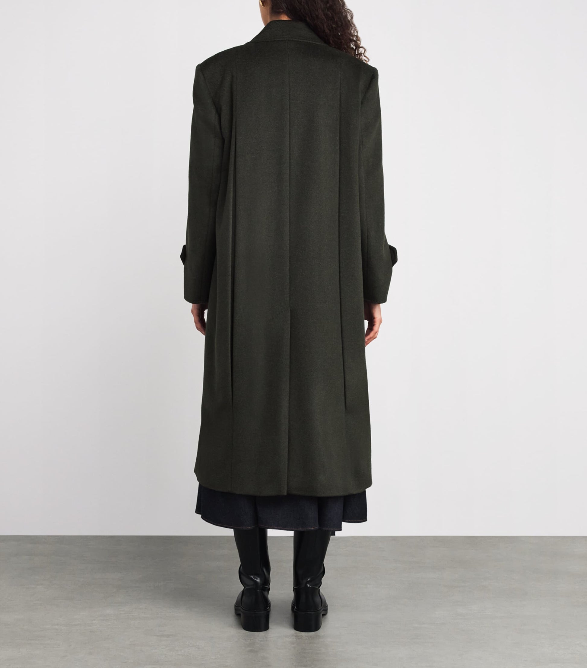 Green Wool Double-Breasted Coat