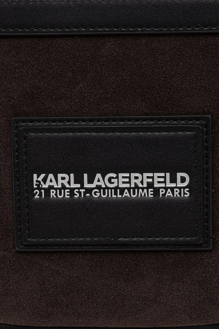Karl Lagerfeld Omuz Çantası Erkek Süet Görünümlü