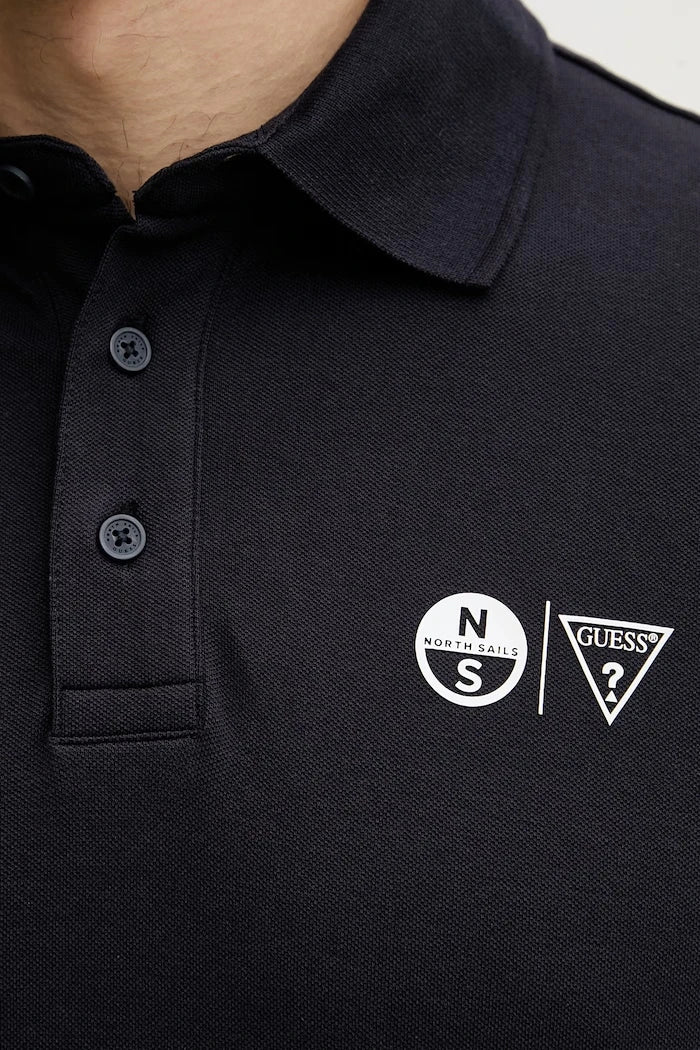 Guess erkek pamuk ve elastanlı T-shirt x North Sails