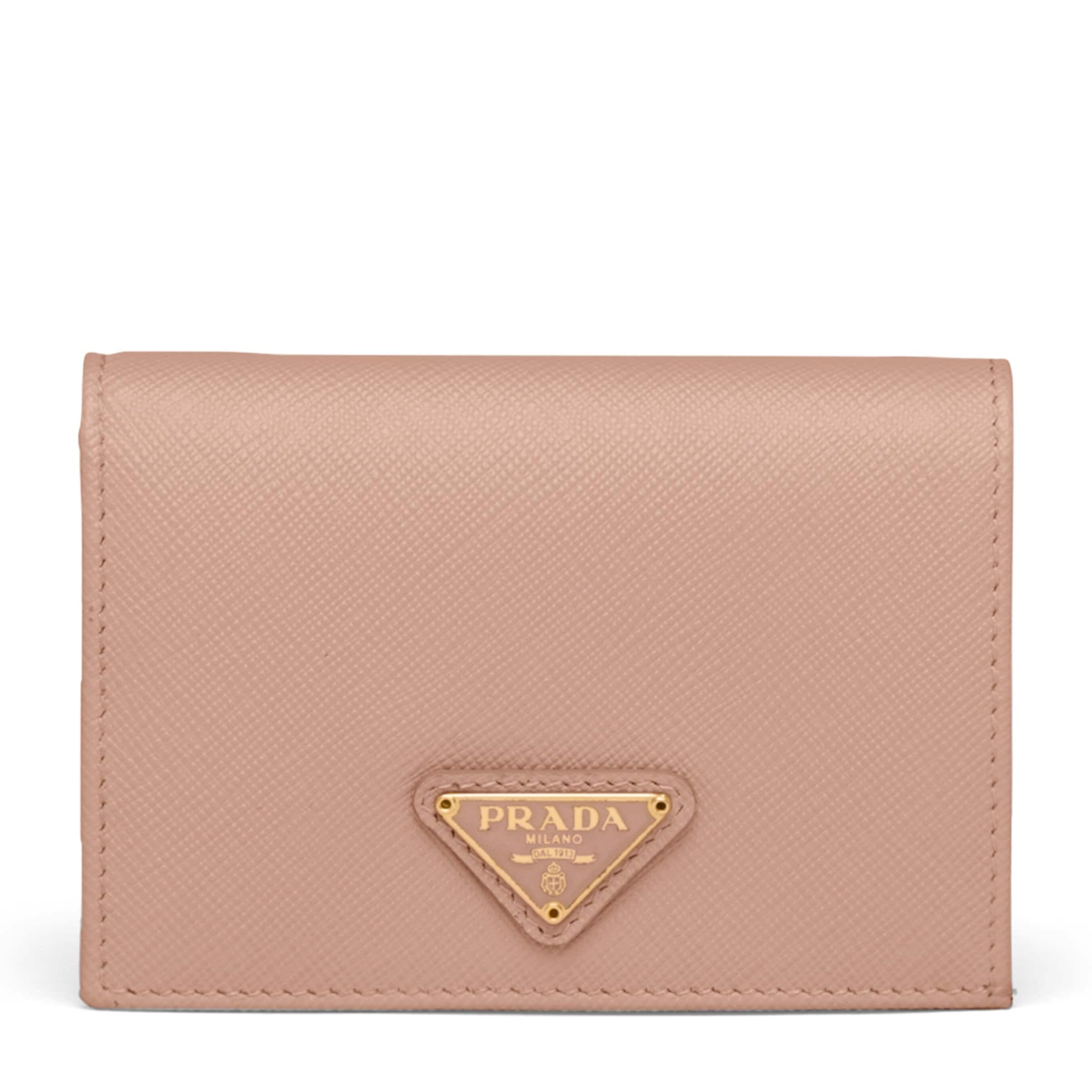 Prada Nude Small Saffiano Leather Bifold Wallet