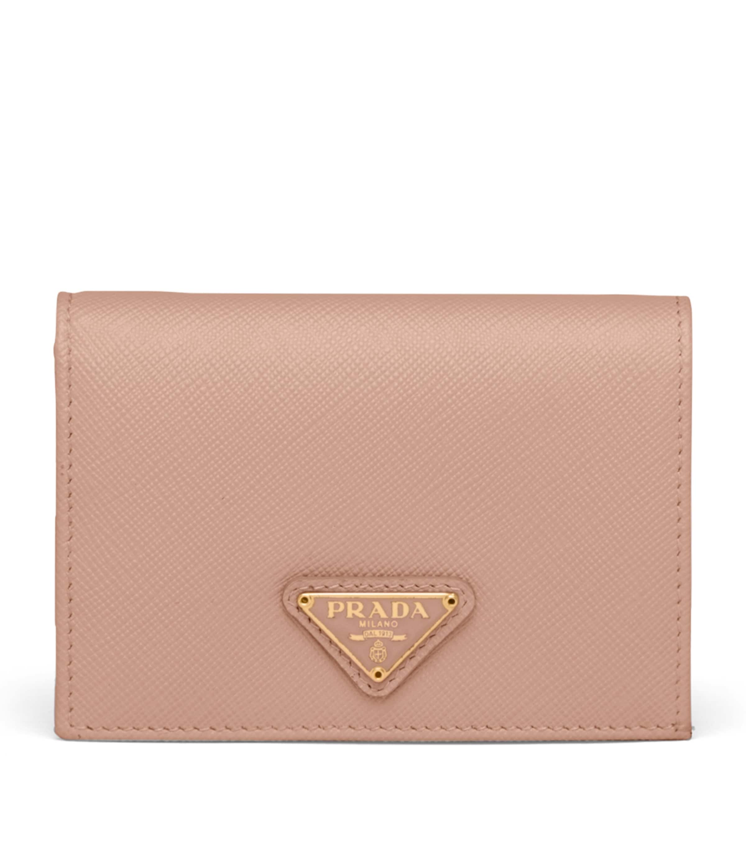 Prada Nude Small Saffiano Leather Bifold Wallet