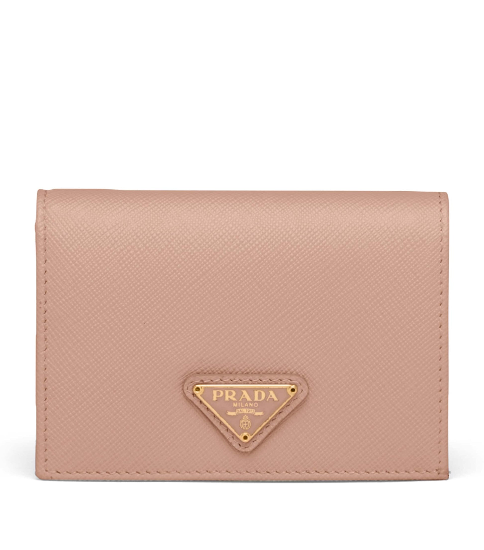Prada Nude Small Saffiano Leather Bifold Wallet