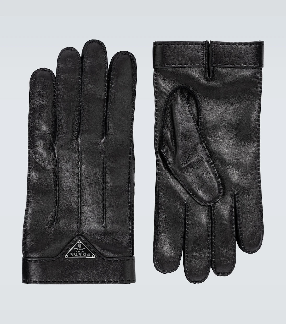 Prada - Leather gloves with logo