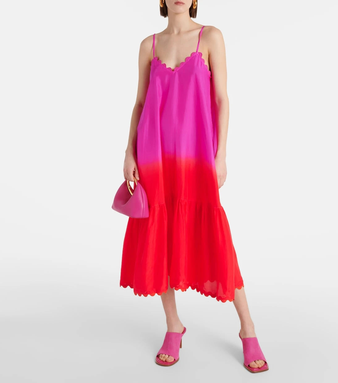 Juliet Dunn - Ombré silk midi dress