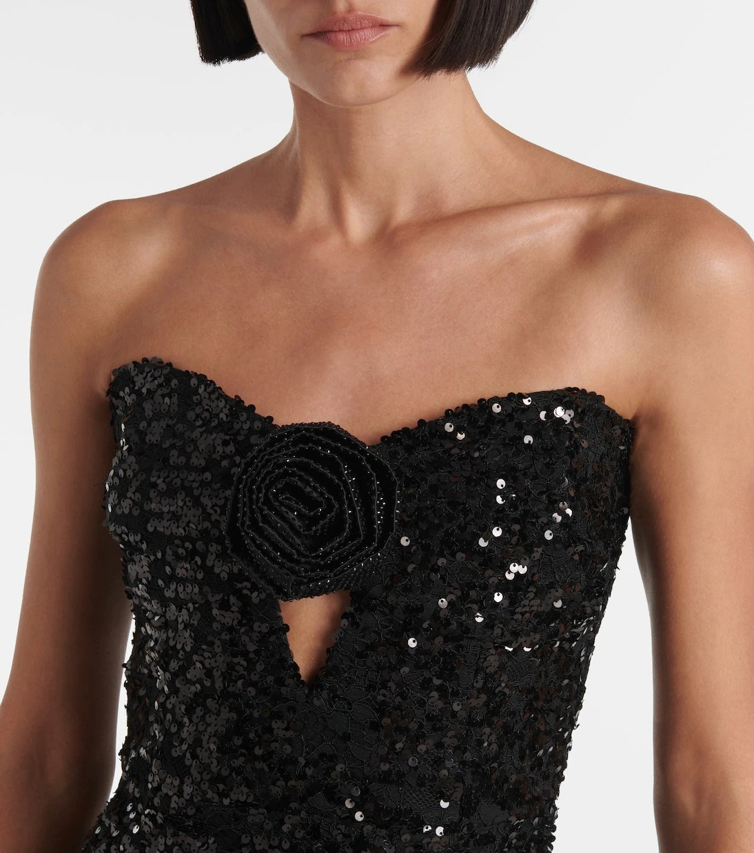 Rebecca Vallance - Diana sequined mesh-trimmed gown