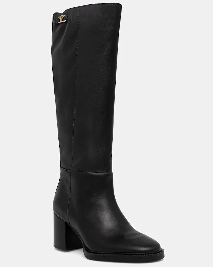 Tommy Hilfiger STACKED HEEL LEATHER LONG BOOT Deri Çizme